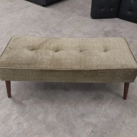 DESIGNER OLIVE FABRIC UPHOLSTERED STOOL/BENCH