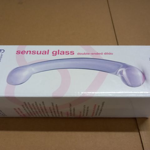 BOXED LOVEHONEY SENSUAL GLASS DOUBLE ENDED DILDO