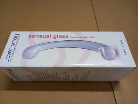 BOXED LOVEHONEY SENSUAL GLASS DOUBLE ENDED DILDO