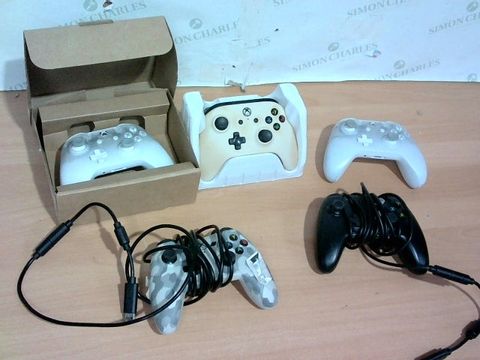 LOT OF 5 ASSORTED CONTROLLERS FOR XBOX