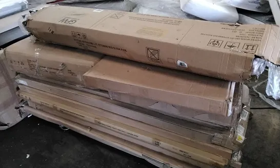 PALLET OF ASSORTED BOXED FLATPACK FURNITURE PARTS INCLUDING WARDROBE HIGH SLEEPER AND BEDROOM, SET