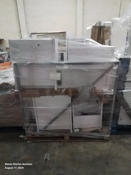 PALLET CONTAINING APPROXIMATELY 10 PRE-BUILT BANYETTI BATHROOM VANITY UNITS 