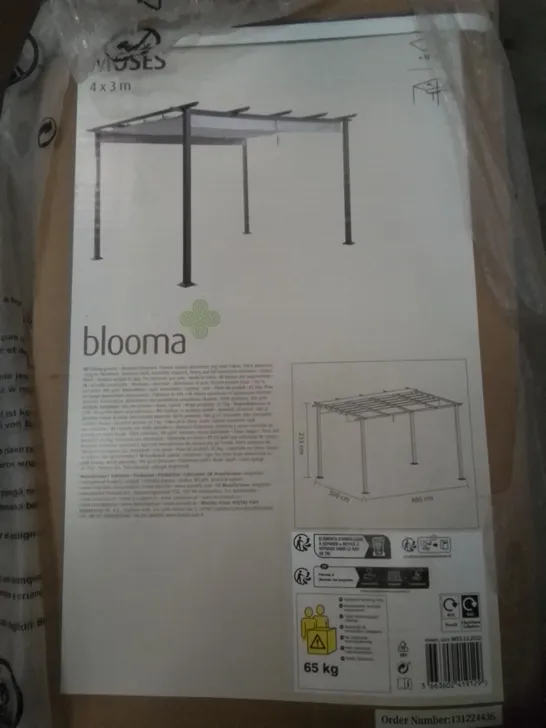 BOXED BLOOMA MOSES BLACK RECTANGULAR GAZEBO, 4M W X 3M D