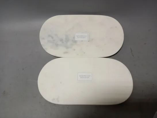 SET OF 2 MICHELLE KEEGAN DECORATIVE MARBLE TRAYS