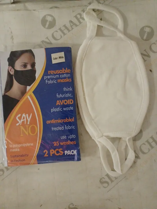 LOT OF 10 REUSABLE FACE MASK COTTON WHITE 2PK 3PLY