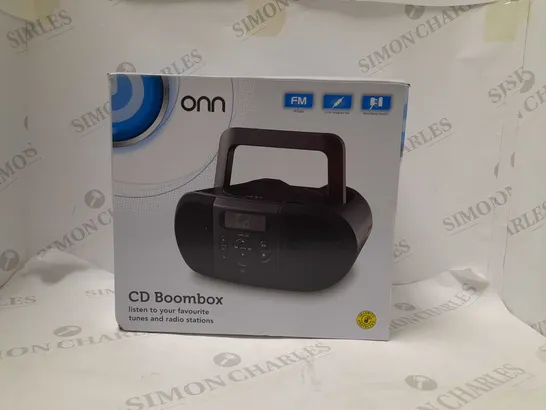 ONN CD BOOMBOX 3.5MM HEADPHONE JACK-FM RADIO