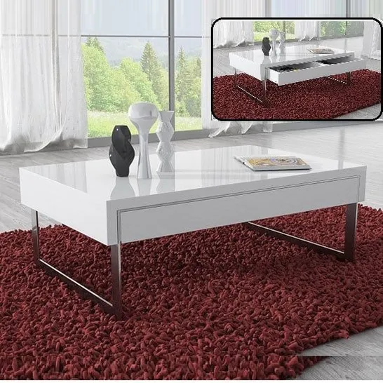 BOXED CASA COFFEE TABLE IN WHITE HIGH GLOSS (1 BOX)