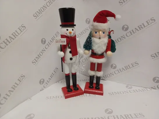 BOXED SET OF SNOWMAN AND SANTA NUTCRACKER DECORATIONS  RRP £29.99