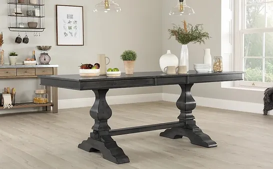 BOXED DESIGNER CAVENDISH GREY WOOD 160-230cm EXTENDING DINING TABLE (2 BOXES)