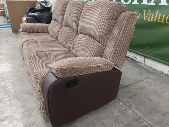 DESIGNER 3-SEATER RECLINER SOFA IN BROWN 