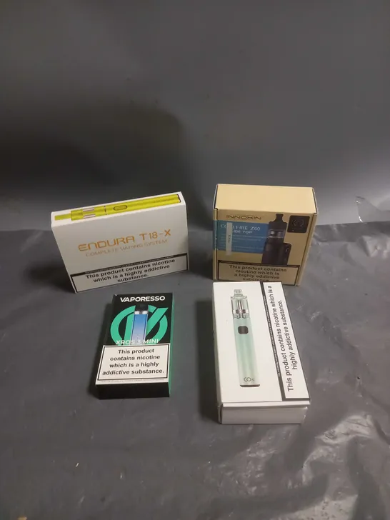 APPROXIMATELY 20 BOXED E-CIGARETTES TO INCLUDE VAPORESSO, INNOKIN, GOS ETC