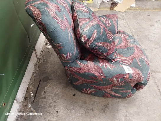 QUALITY BRITISH DESIGNER LOUNGE Co. OCCASIONAL CHAIR BIRD OF PARADISE FABRIC