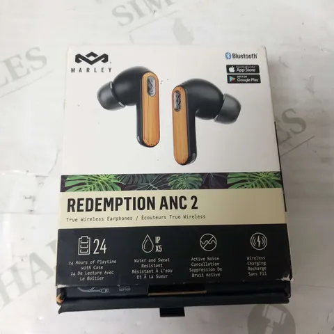 BOXED HOUSE OF MARLEY REDEMPTION ANC 2 WIRELESS BLUETOOTH EARPHONES