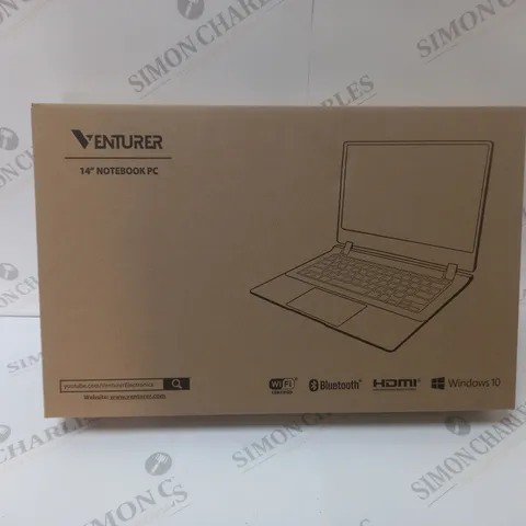 BRAND NEW BOXED VENTURER EUROPA 14 PLUS 14" FULL HD LAPTOP INTEL 2.6GHZ 64GB SSD 4GB RAM - BLACK