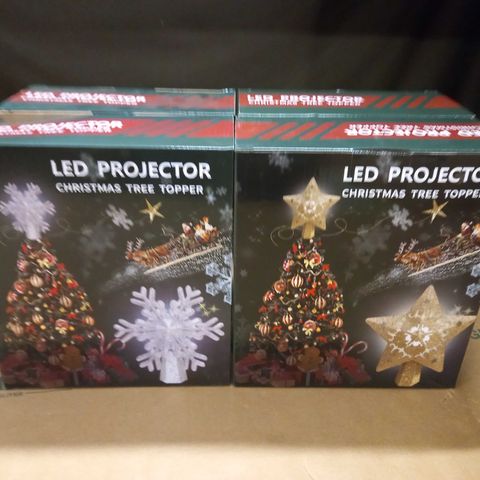 LOT OF 4 LED PROJECTOR CHRISTMAS TREE TOPPERS IN GOLD AND SILVER 
