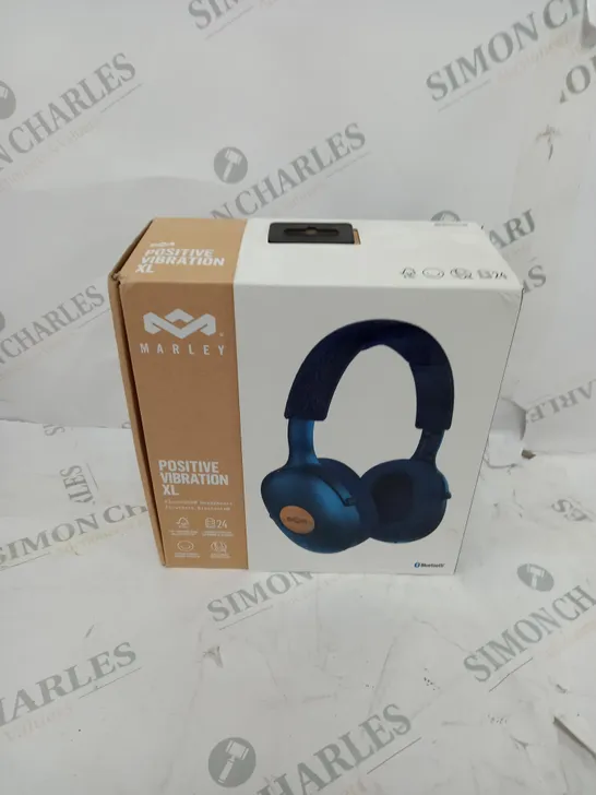 MARLEY POSITIVE VIBRATION XL BLUETOOTH HEADPHONES IN BLUE 