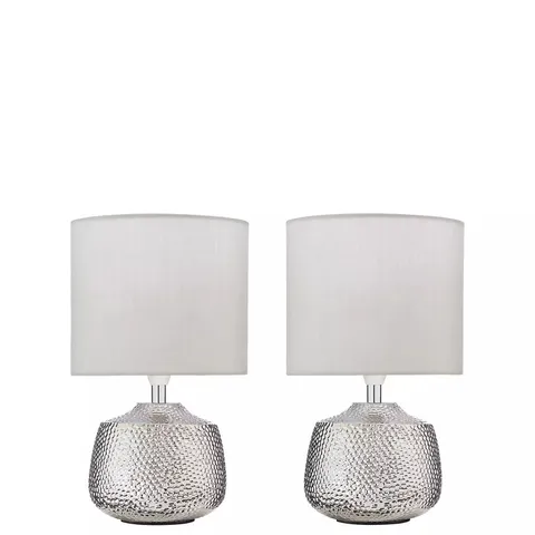 SET OF 2 HAMMER METAL TOUCH TABLE LAMPS 