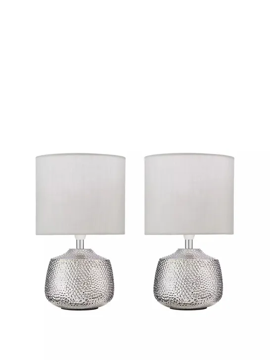 SET OF 2 HAMMER METAL TOUCH TABLE LAMPS  RRP £55