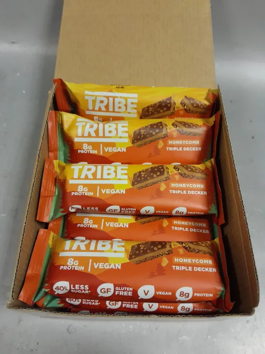 12 X SEALED TRIBE CHOCOLATE HONEYCOMB TRIPLE DECKER PROTEIN BARS - 12 X 40G