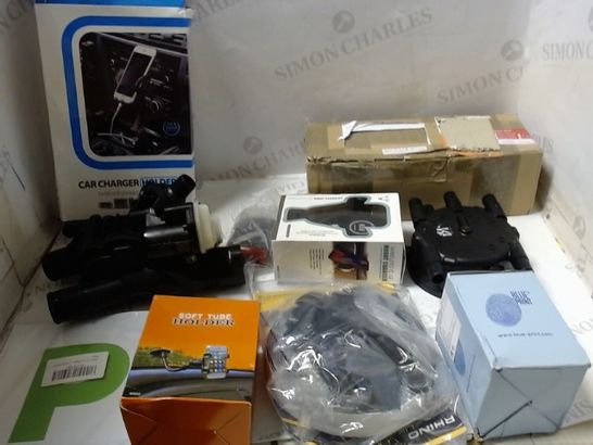 LOT OF ASSORETD ITEMS TO INCLUDE; CAR CHARGER HOLDER, P PLATES ETC