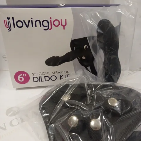 BOXED LOVEHONEY LOVINGJOY SILICONE 6" STRAP ON DILDO KIT 