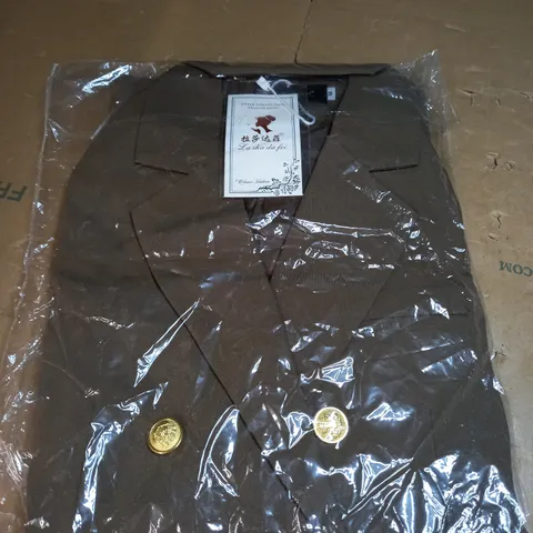 LASHADAFEI BROWN SUIT JACKET SIZE M 