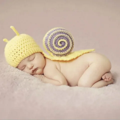 APPROXIMATELY 5 BRAND NEW CROCHET YELLOW AND BROWN SNAIL DRESS UP OUTFIT