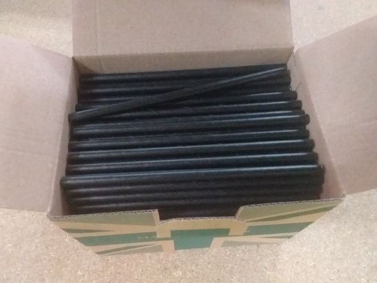 LOT OF 4000 EGREEN BLACK PAPER SIP STRAWS (16 BOXES OF 250PC)