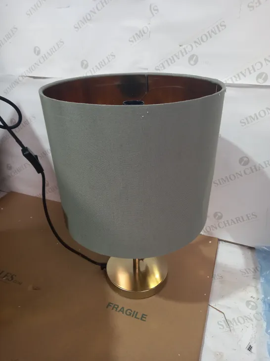 ALISON CORK GINKGO LEAF TABLE LAMP - GOLD AND DUCK EGG