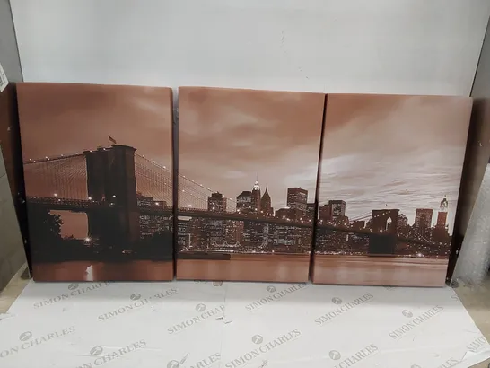 WRAPPED NEW YORK CITY BRIDGE CANVAS PAINTING (1 ITEM)