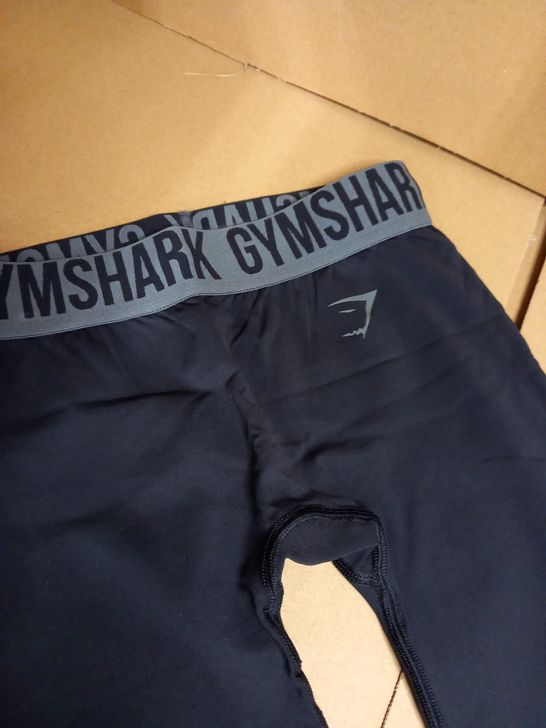 STYLE OF GYMSHARK BLACK/LOGO FITNESS LEGGINGS - SMALL