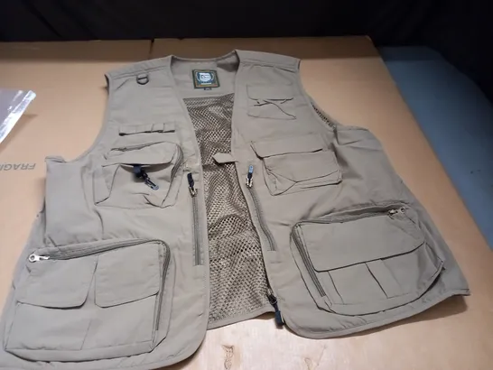 OUTDOOR MULTI-POCKET VEST IN KHAKI - 5XL