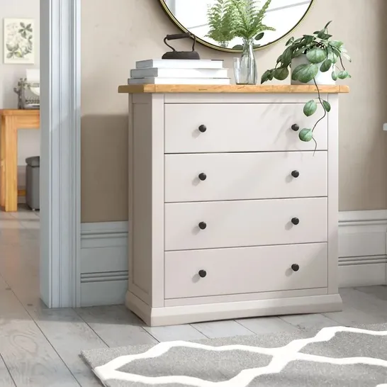 BOXED MUKILTEO 4 DRAWER CHEST GREY/WHITE (1 BOX)