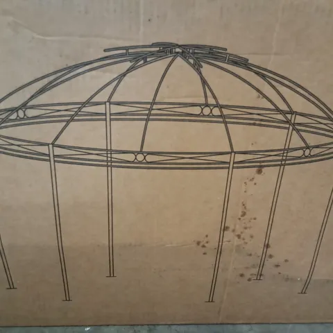 BOXED SHOWERPROOF 3M ROUND STEEL GAZEBO IN CREAM - 1 BOX