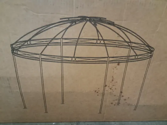 BOXED SHOWERPROOF 3M ROUND STEEL GAZEBO IN CREAM - 1 BOX