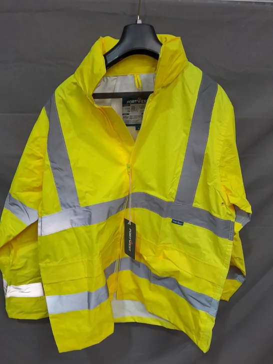 PORTWEST HI-VIS RAIN JACKET - LARGE