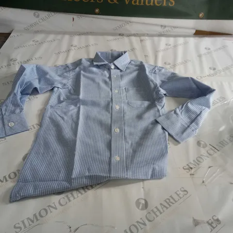 BLUE AND WHITE CHEGURED LONG SLEEVE CHILDRENS SHIRT