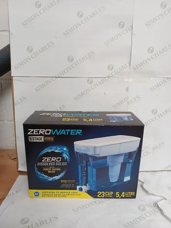 SEALED ZEROWATER 23 CUP/ 5.4 LTR WATER FILTRATION DISPENSER WITH FREE TDS METER