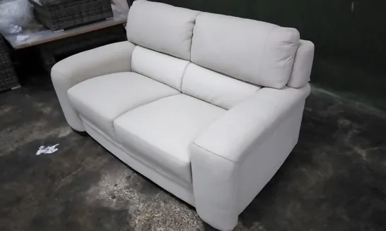 QUALITY ITALIAN DESIGNER ONTARIO 2 SEATER SOFA IN WHITE LEATHER 