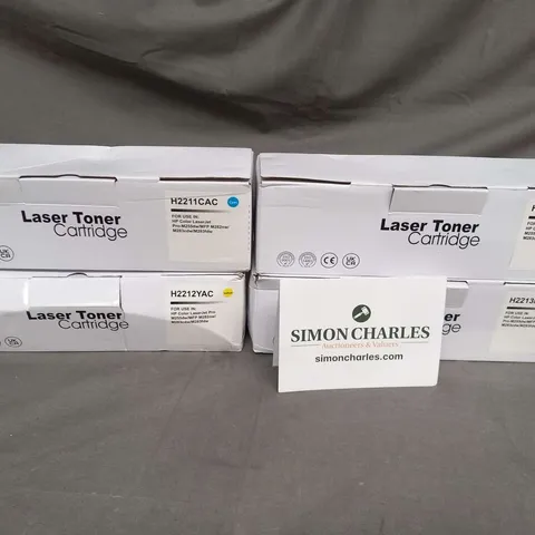 FOUR ASSORTED LASER TONER CARTRIDGES FOR USE IN HP COLOUR LASER JET PRO