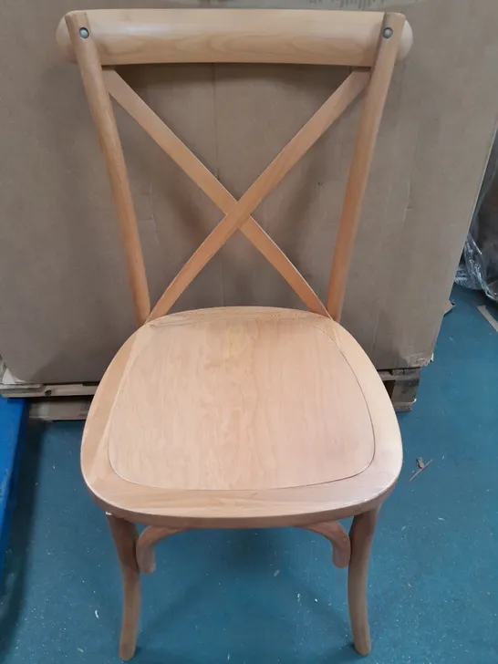 BOBBIN BISTRO CHAIRS PAIR - OAK - COLLECTION ONLY 