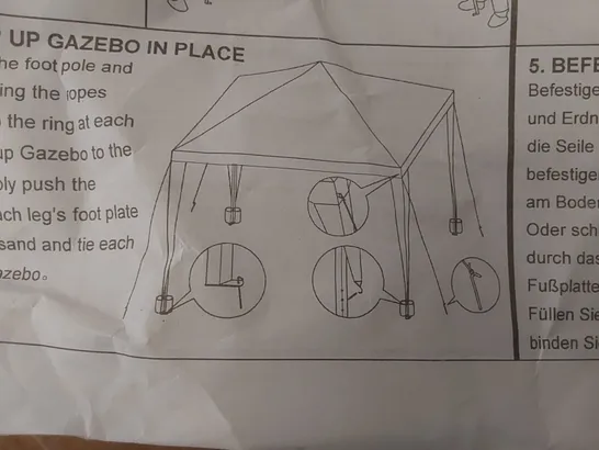 BOXED YUEBO GAZEBO 3X3 FOLDING WATERPROOF GAZEBO - COLOURS MAY VARY