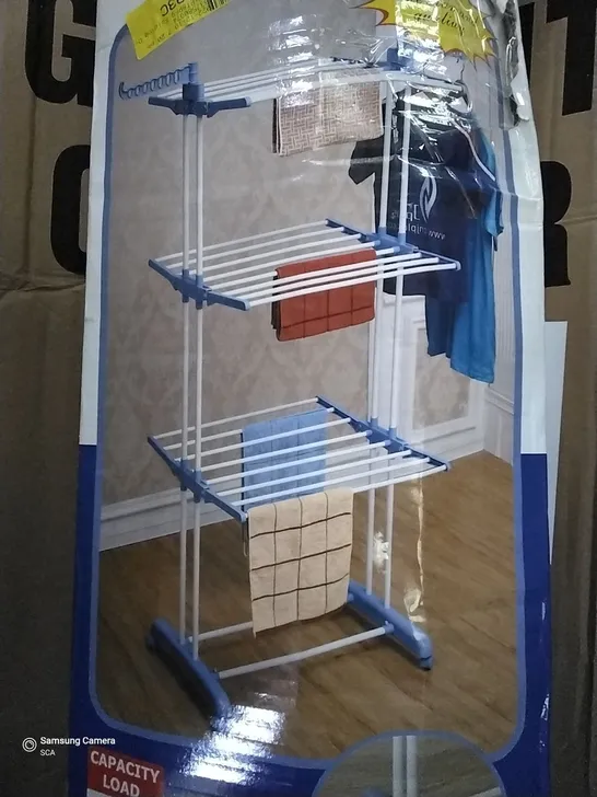 BOXED FOLDING DRYING RACK , GREY 