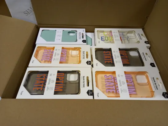 BOX OF APPROXIMATELY 54 TYPO PHONES CASES ('SLIMLINE CASE' & 'SPEAK UP CASE') FOR IPHONE 11, 12 MINI, 12/12PRO IN VARYING COLOURS