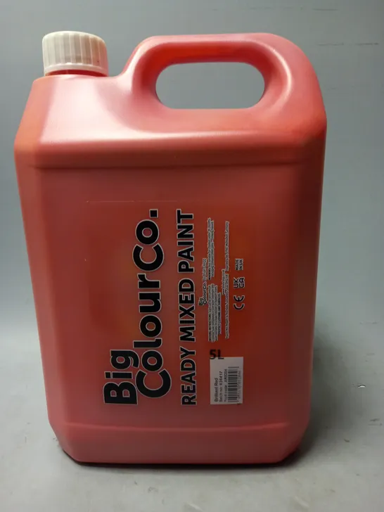 APPROXIMATELY 21 BOTTLES OF BIG COLOUR CO AND SCOLA ARTMIX READY MIXED PAINT IN ASSORTED COLOURS, 5 LITRES EACH TO INCLUDE;  RRP £272.67