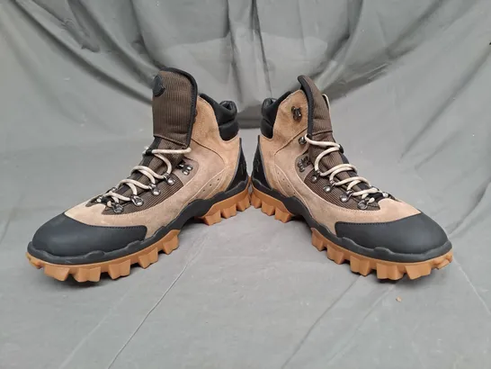 PAIR OF MONCLER RUBBER SOLE WALKING BOOTS IN SIZE 10.5