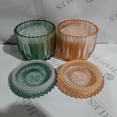 BOX OF TWO HOMEWORX FACETED CANDLES 