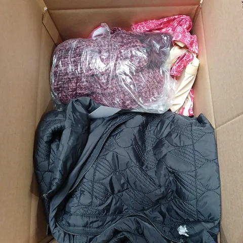 BOX OF APPROXIMATELY 9 PEICES OF ASSORTED WOMENS CLOTHING