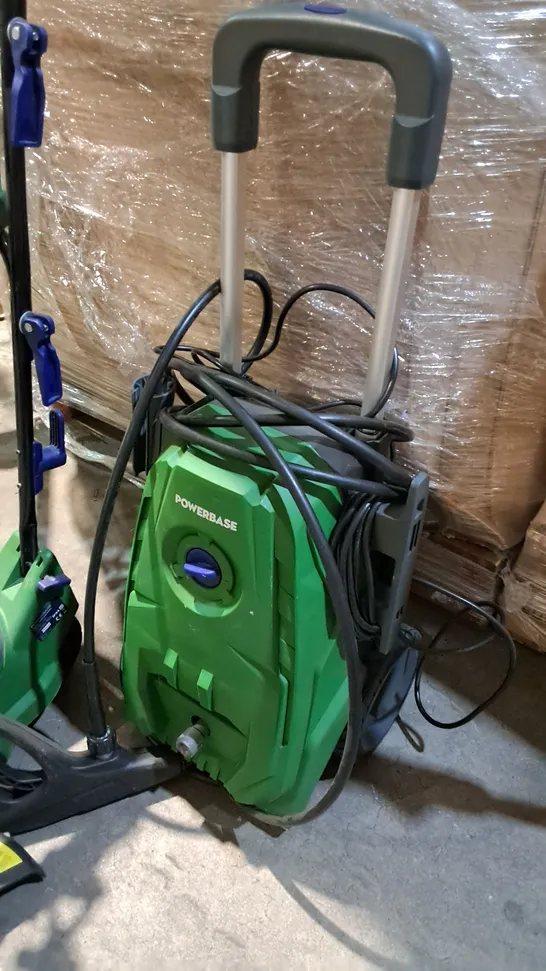 LOT OF 5 UNBOXED POWERBASE GARDEN APPLIANCES TO INCLUDE ROTARY AIRERS, PRESSURE WASHER AND STRIMMERS