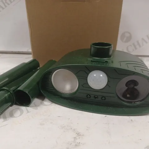 BOXED SOLAR POWERED MOTION ACTIVATED ANIMAL REPELLER 